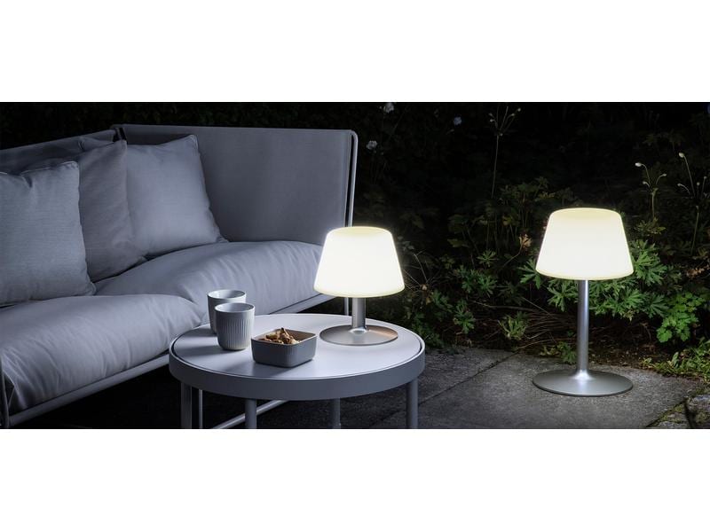 Eva Solo Tischleuchte SunLight Lounge Weiss matt/ Silber Sonnenbetriebene Lampe