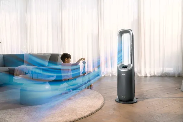 Philips Series 8000 AMF870 - Klingeløs køleblæser/opvarmer/renser - gulvstående - 2200 W - sølv / mørkegrå