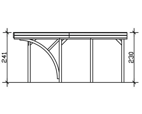 SKAN HOLZ Friesland enkele carport met inrijboog en H-paalankers 314x555 cm geïmpregneerd