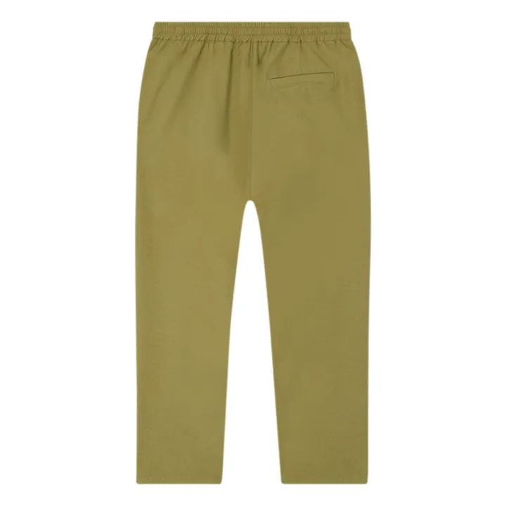 American Vintage Pantalon Elastiqué Zarydok Coton et Lin | Vert kaki