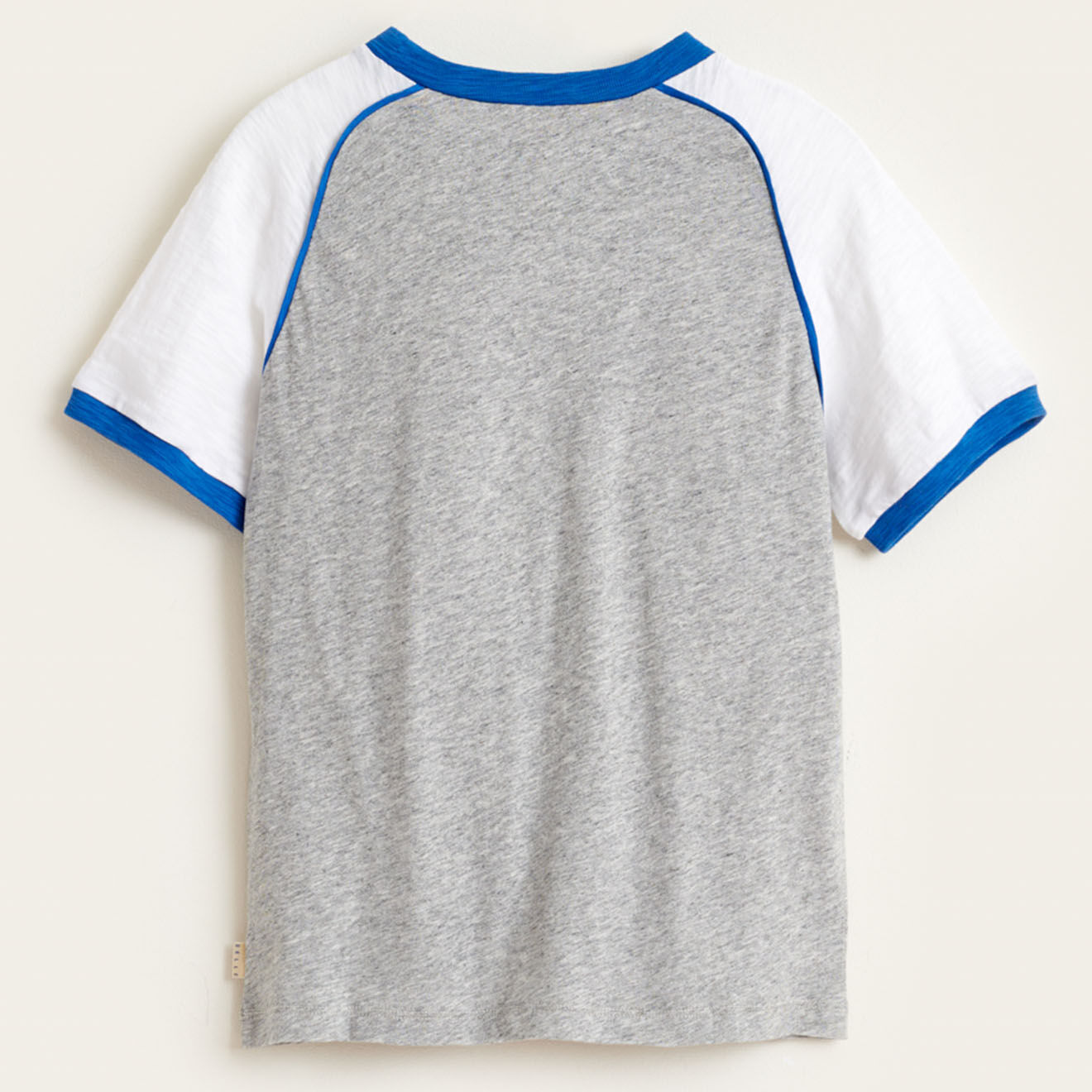 Bellerose T-Shirt Moby en Coton tricolore gris/blanc/bleu
