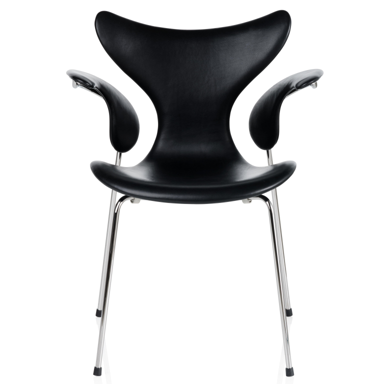 Fritz Hansen Lily gestoffeerde stoel met armleuning Grace black