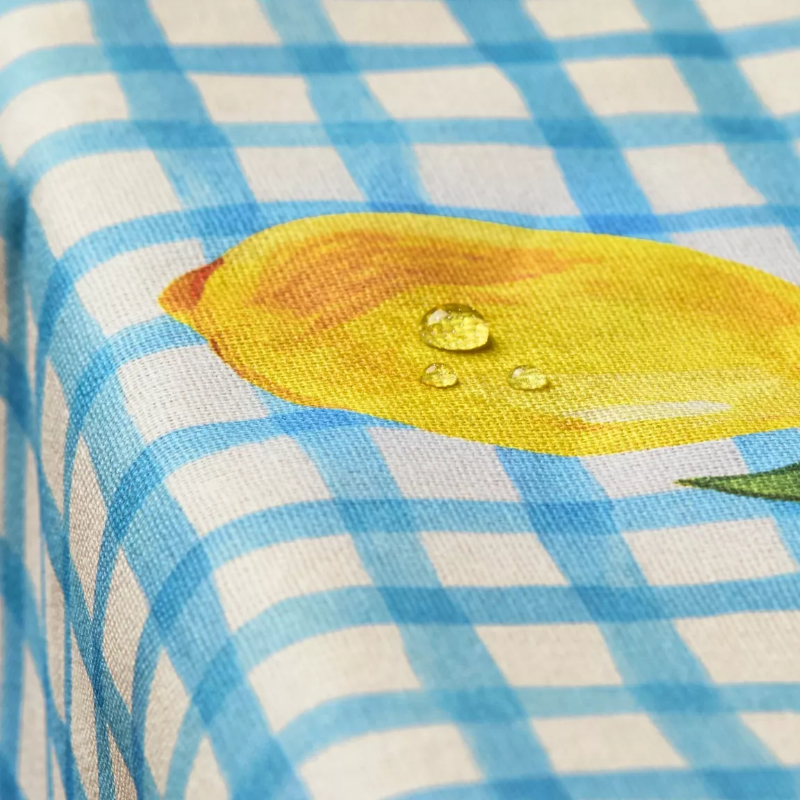 Nappe rectangulaire coton enduit (150 x 350 cm) Menton Bleue