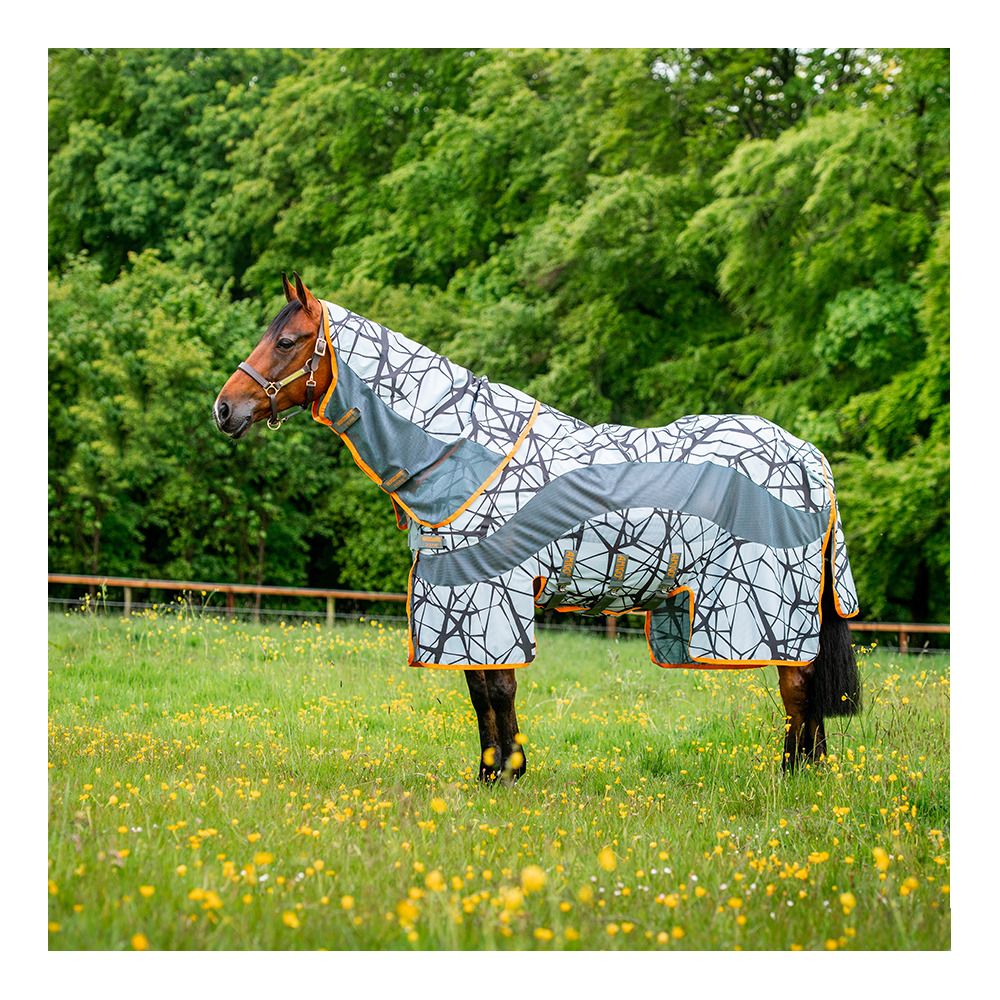 Horseware AMIGO CAMOFLY - Chemise anti-mouches + couvre-cou grey/orange