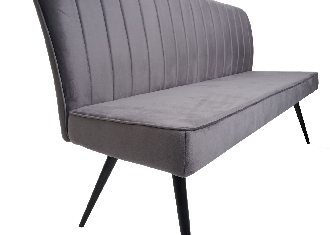 Esszimmer-Set MCW-K16, 4er-Set Stuhl+Sitzbank Esszimmergruppe Sitzgruppe Esszimmergarnitur, Samt Metall ~ dunkelgrau
