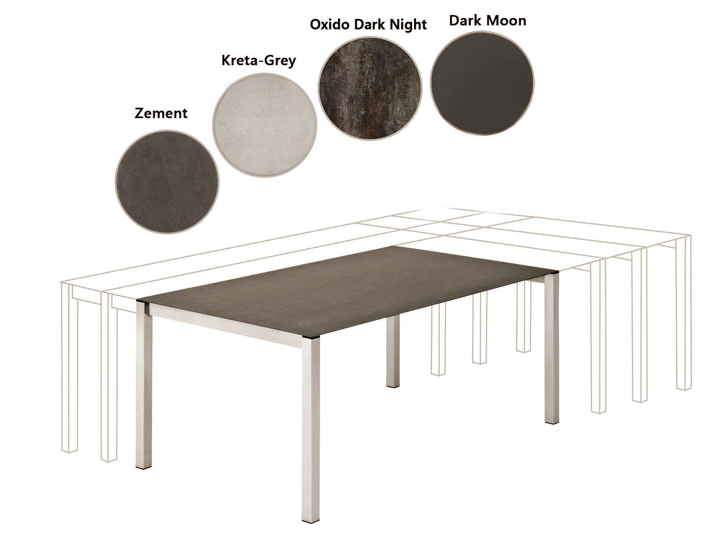 Keramik-Gartentisch Oxido Dark Night
