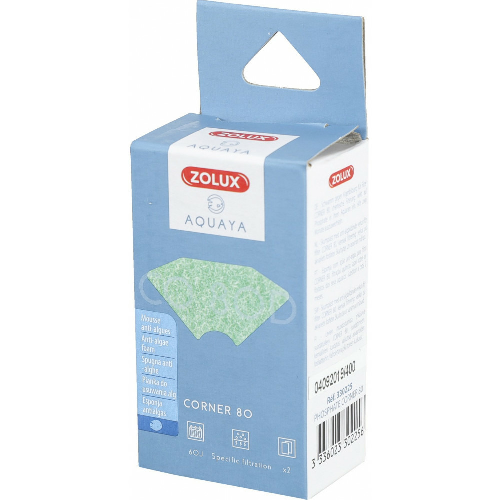 Filtre pour pompe corner 80, filtre co 80 d mousse anti-algues x 2. Pour aq
