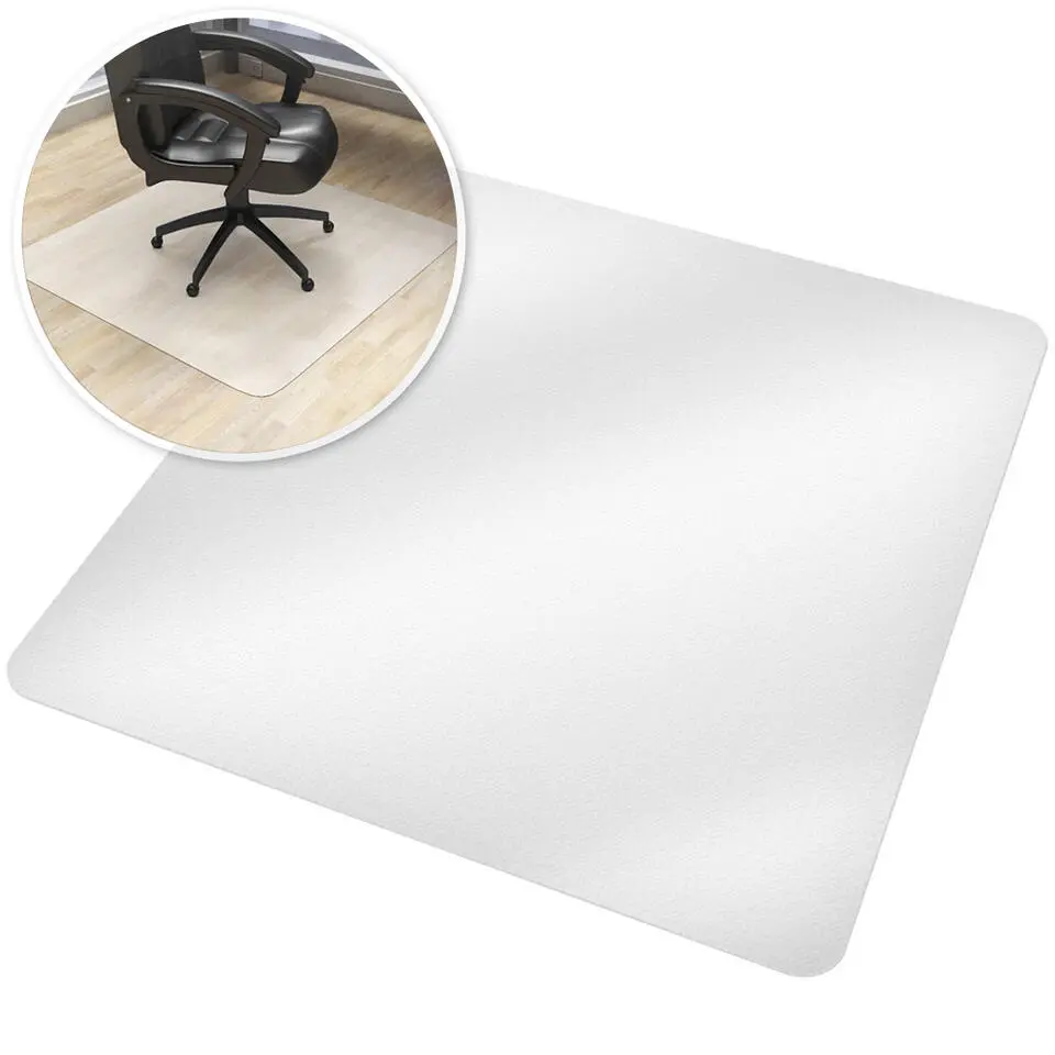 tectake Vloerbeschermende mat voor bureaustoelen, Wit
