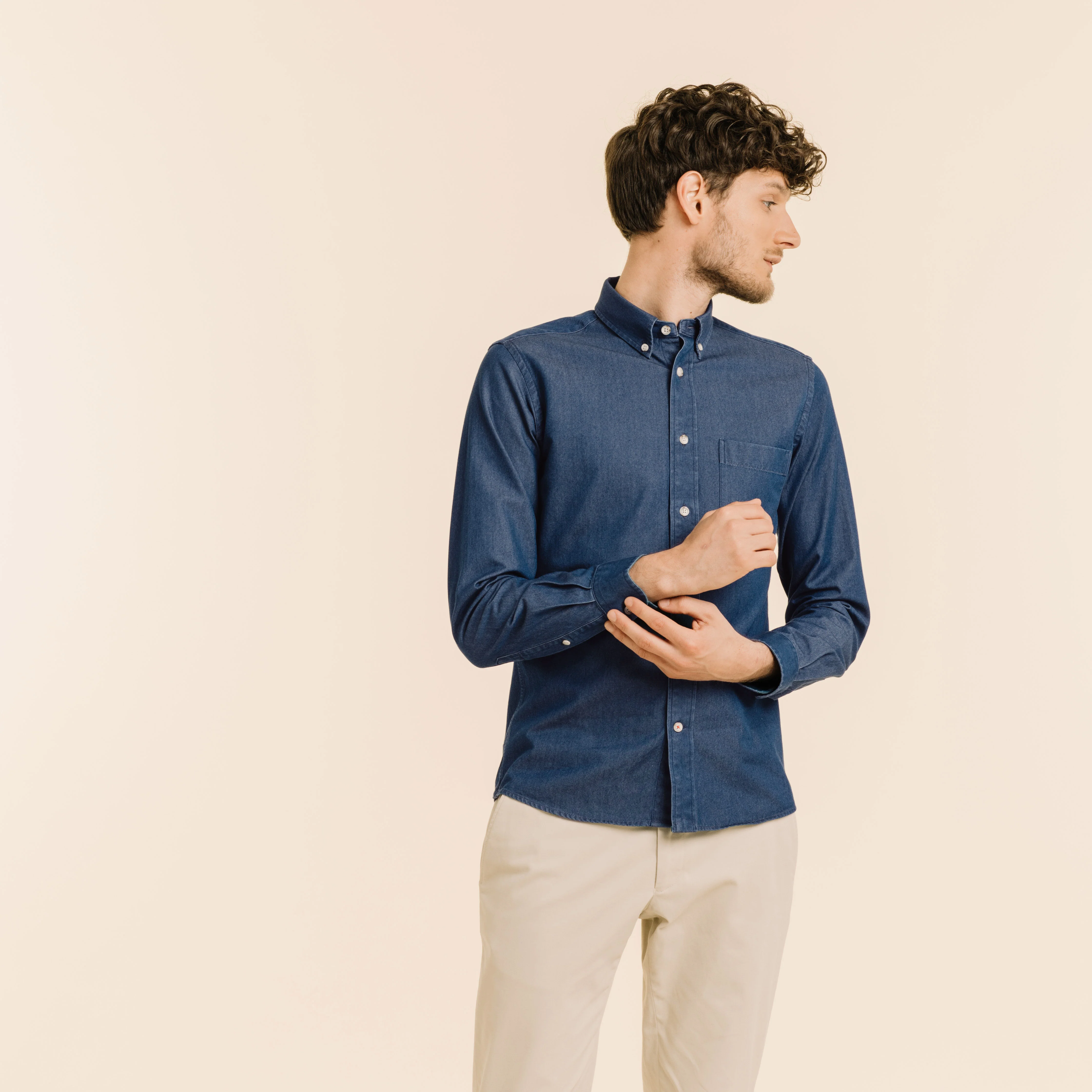 Raw denim shirt