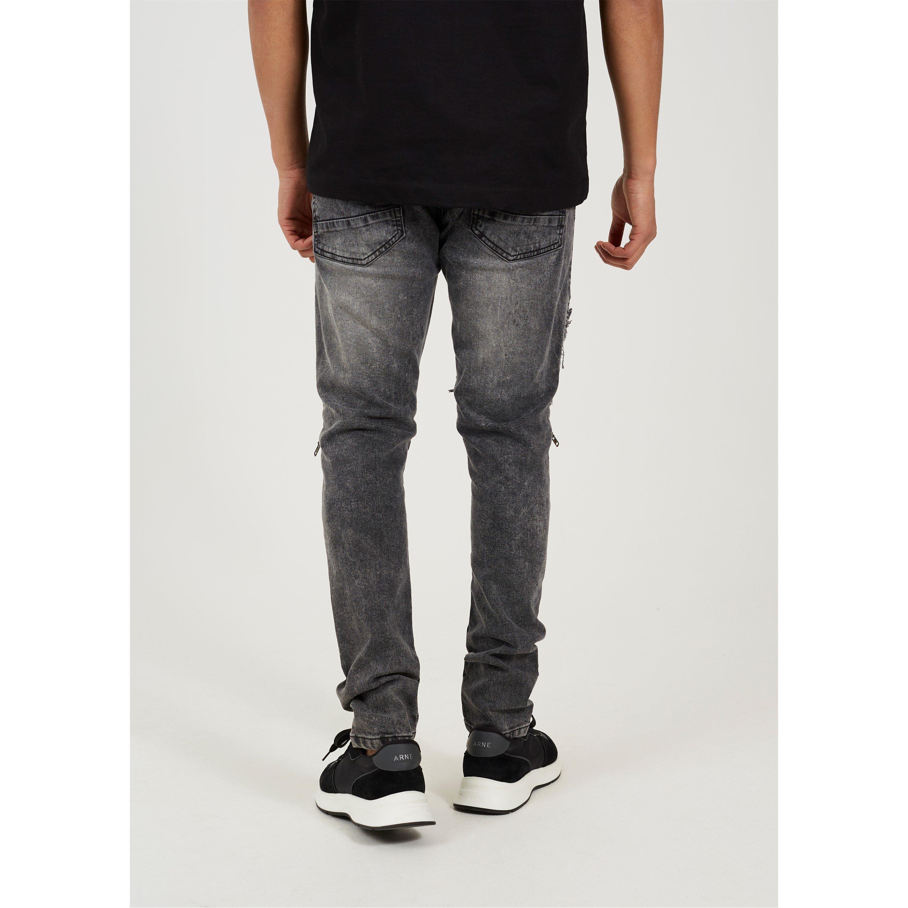 Brave Soul Black Wash Biker Jean