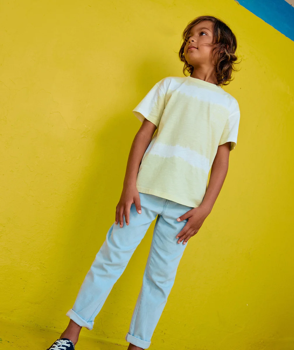 pantalon relaxed garçon en denim low impact clair