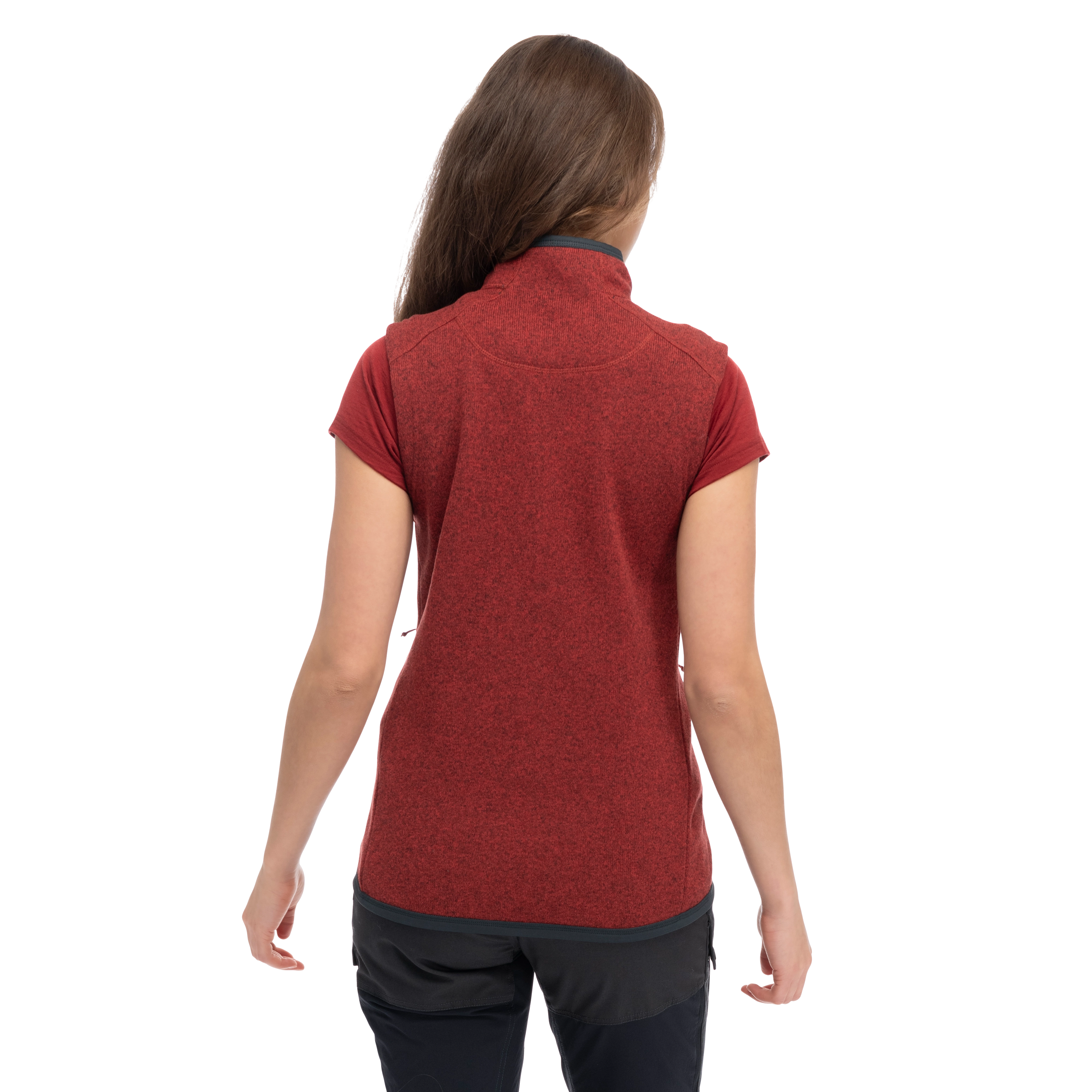 Kamphaug Knitted Vest Women Chianti Red