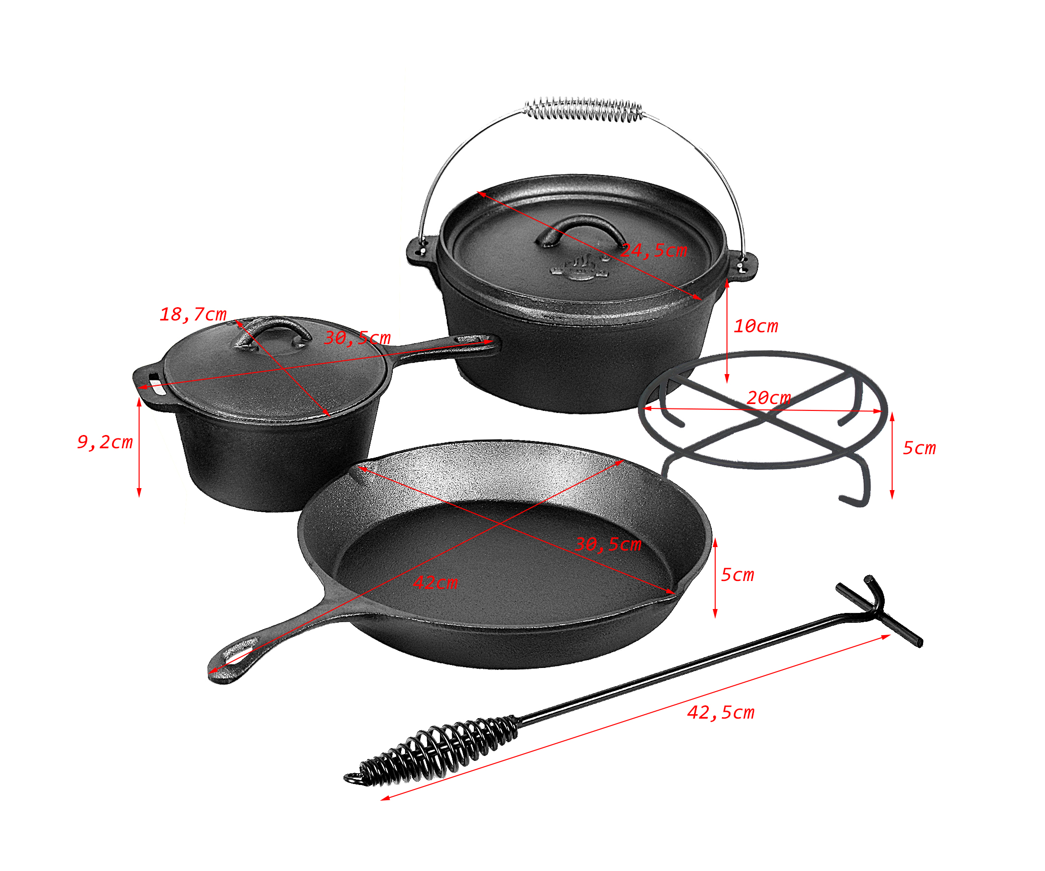 El Fuego Dutch Oven Set 5tlg.