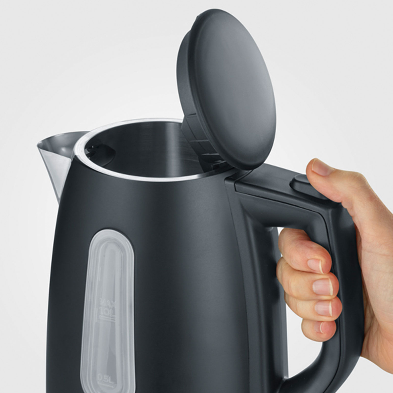 SEVERIN Wasserkocher KA 9553 - schwarz - Edelstahl - 2200 W - 1 Liter