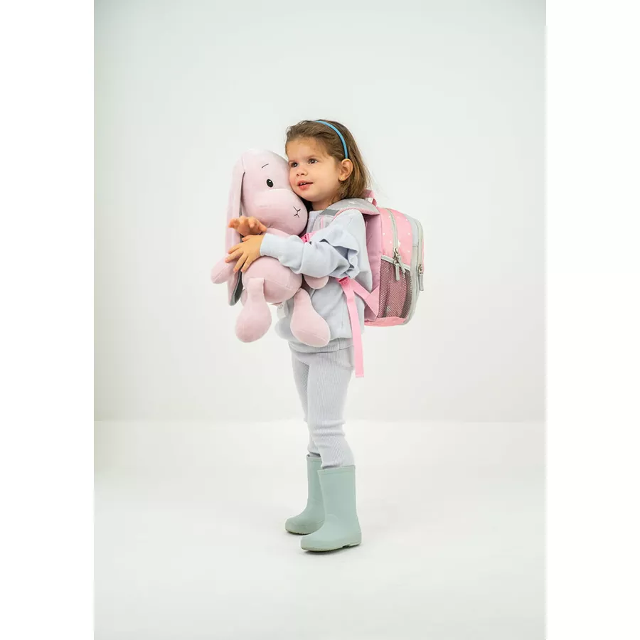 Belmil Kindergartenrucksack Mini Kiddy Kindergartenrucksack für 1-3 Jährige Kinder mit Brustgurt Woodland Animal Rabbit