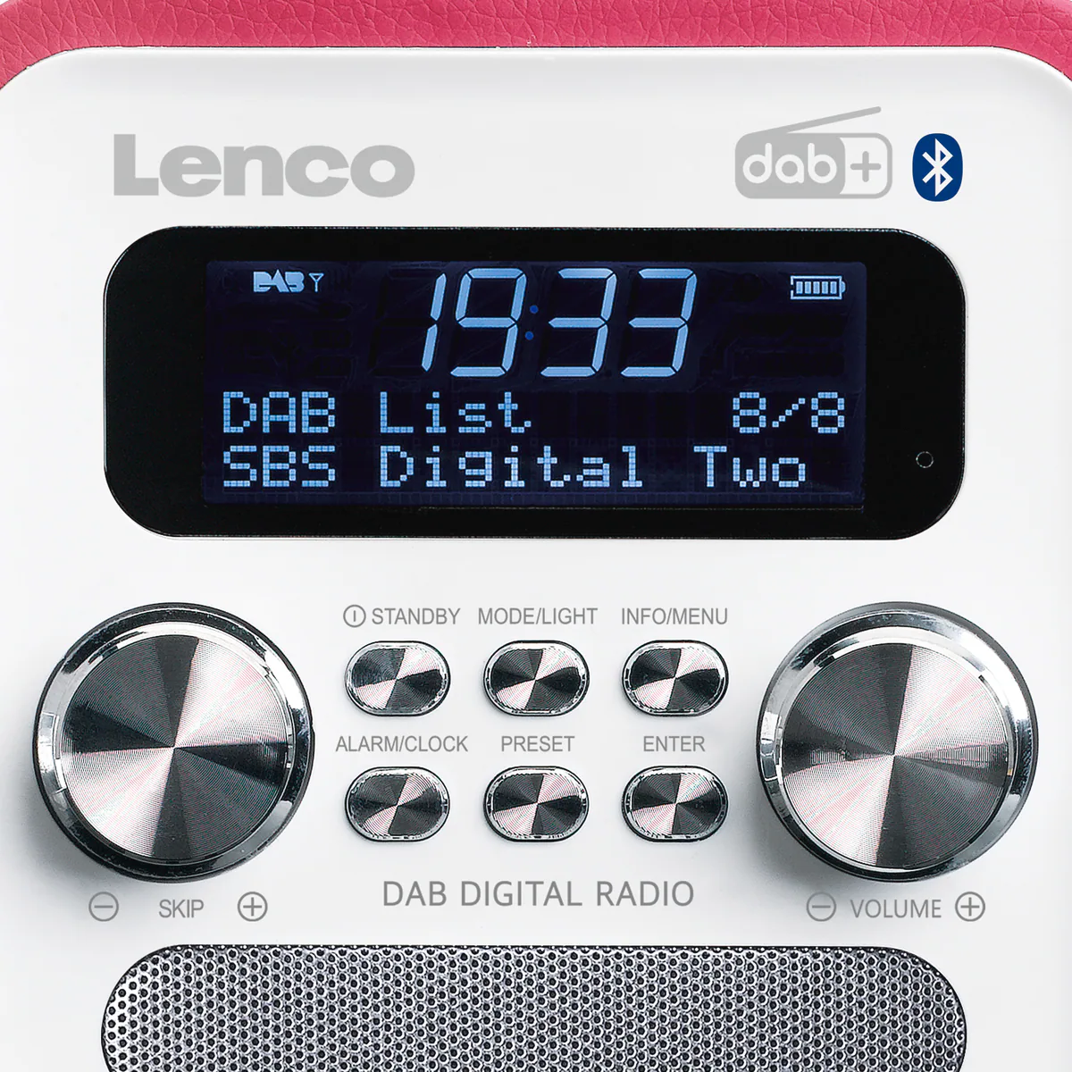 LENCO PDR-051PKWH Tragbares DAB+ FM-Radio mit BT, AUX, pink