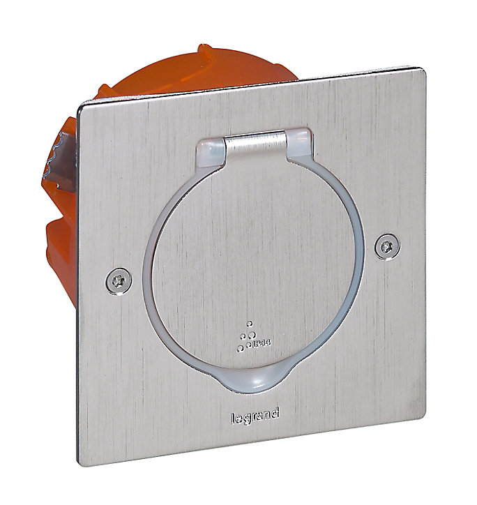 Kit prise de sol 2 P+T Legrand inox