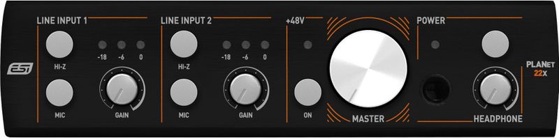 ESI - Planet 22x - Audio-interface - Zwart - 2 Microfoon-/Lijn-/Instrumentingangen