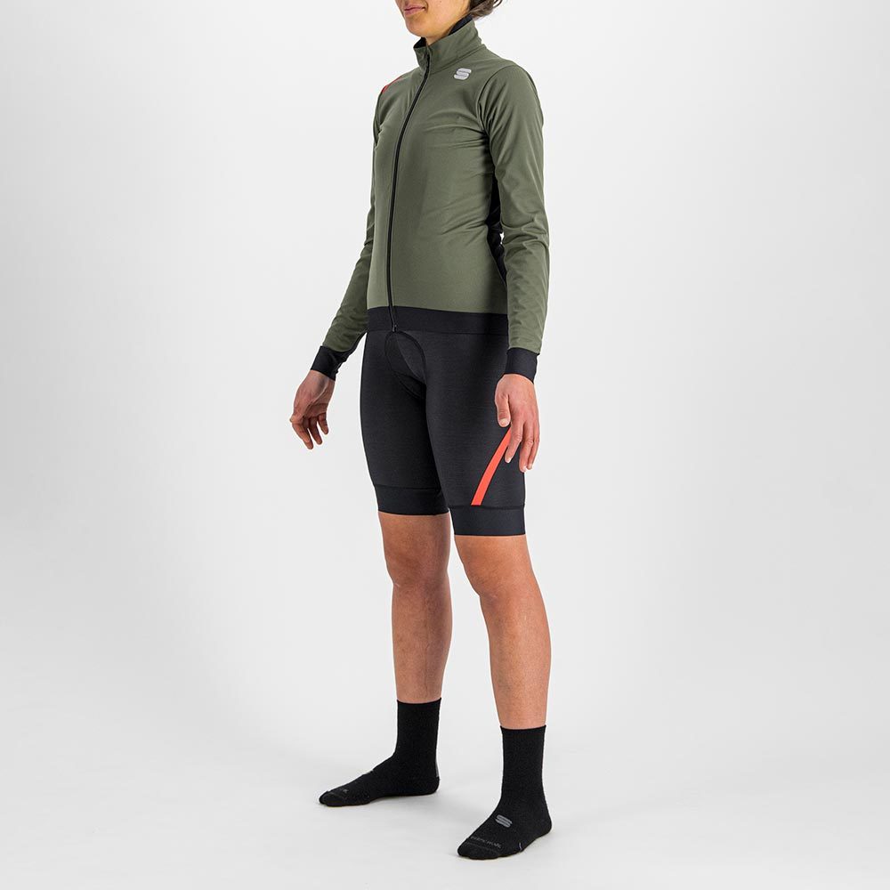 Sportful Fiandre Medium Fietsjack Zwart/Donkergroen Dames