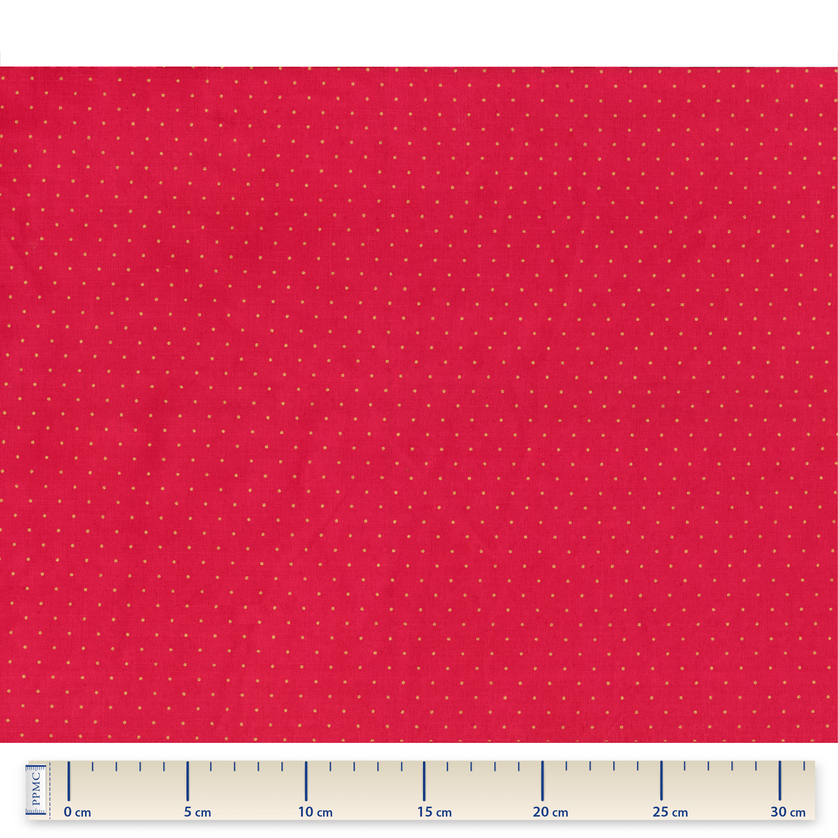 Tissu Coton Au Mètre Pois Or Rouge Ex1038