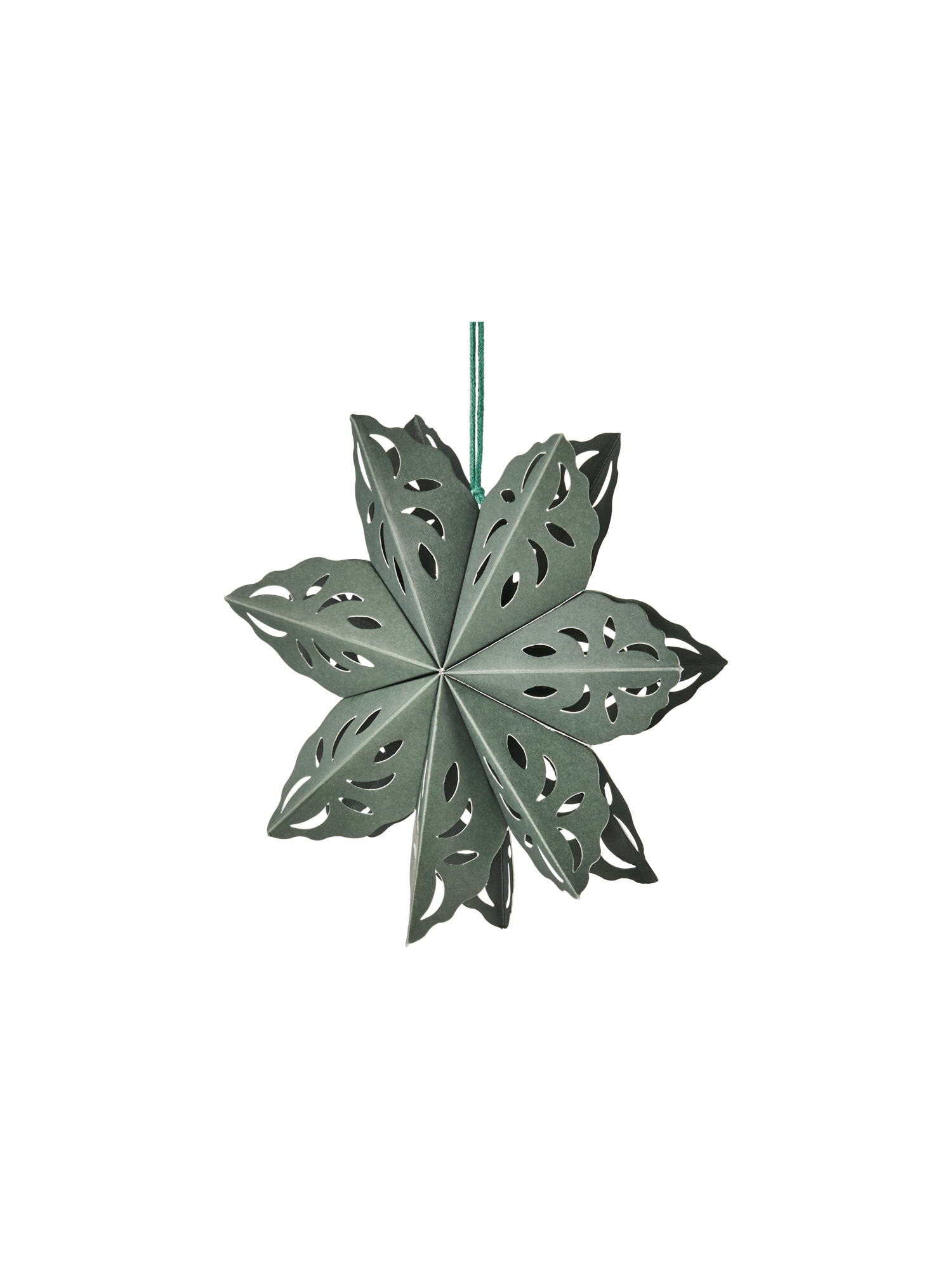 Juleophæng med stjerne | Papir. Ø15 cm. | Thyme Green
