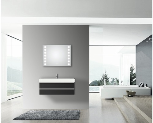 LED badkamerspiegel Zilver Hollywood 80x60 cm