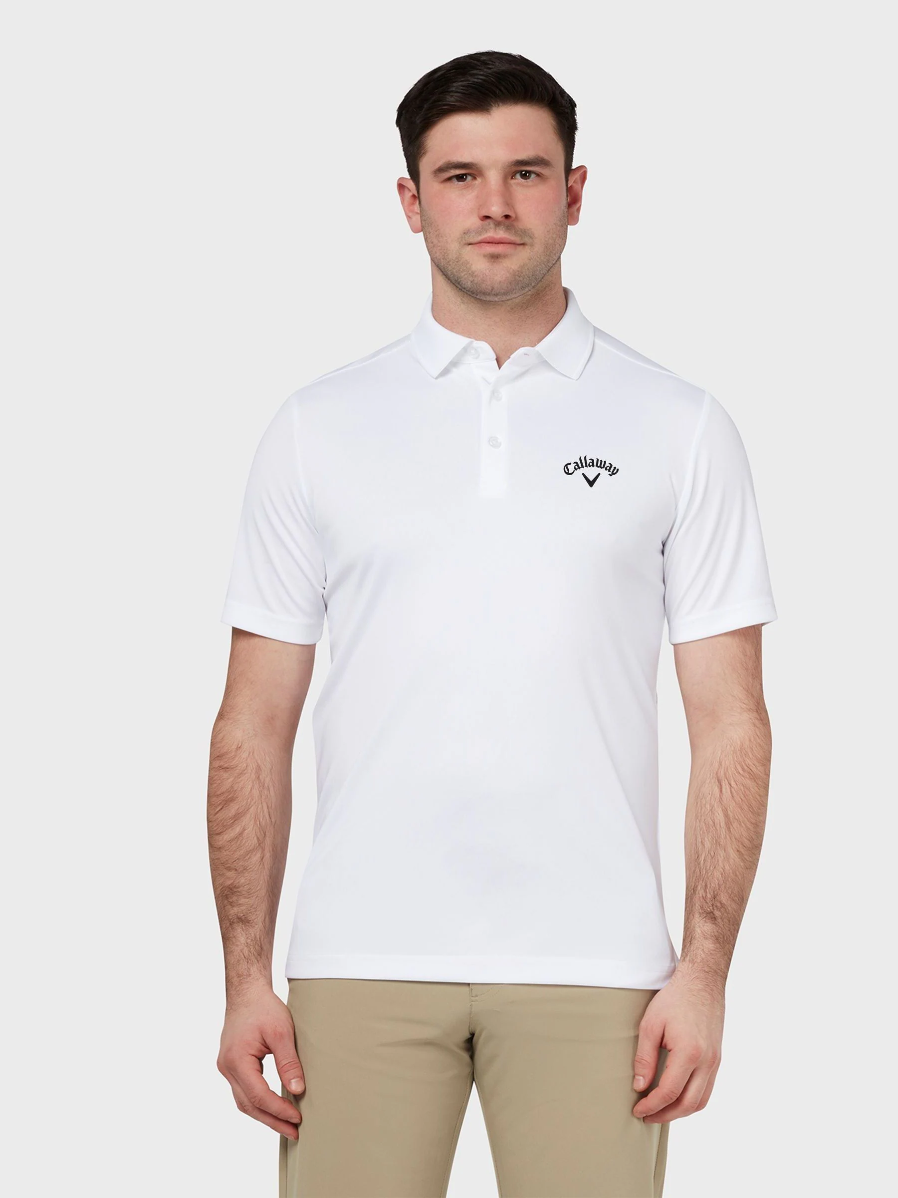 Callaway Apparel wit Tournament poloshirt met logo op de linkerborst