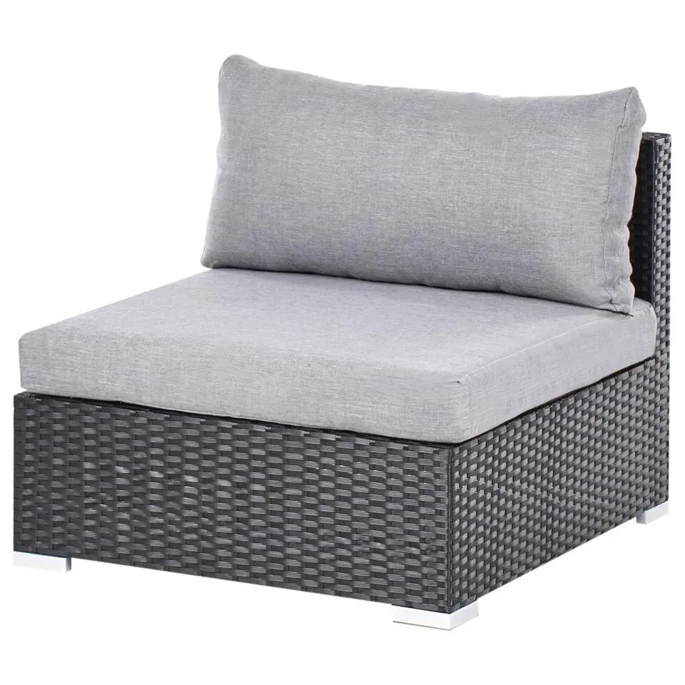SANO - Loungeset voor 4 - Zwart - Rechtszijdig - PE rotan