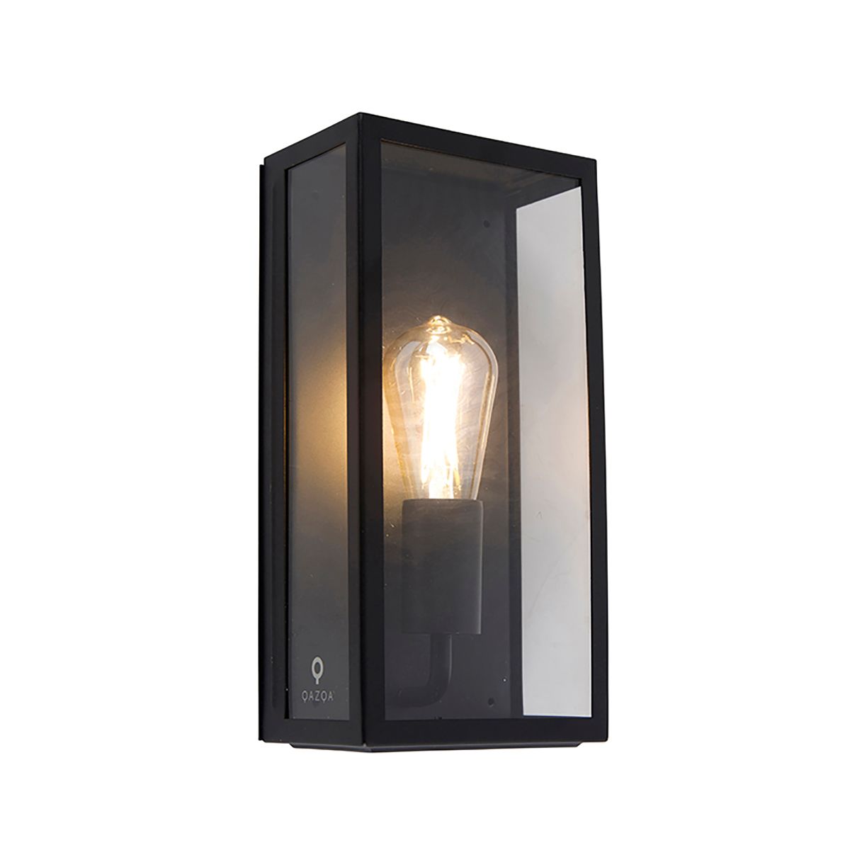Set van 2 buiten wandlampen zwart IP44 met glas - Rotterdam