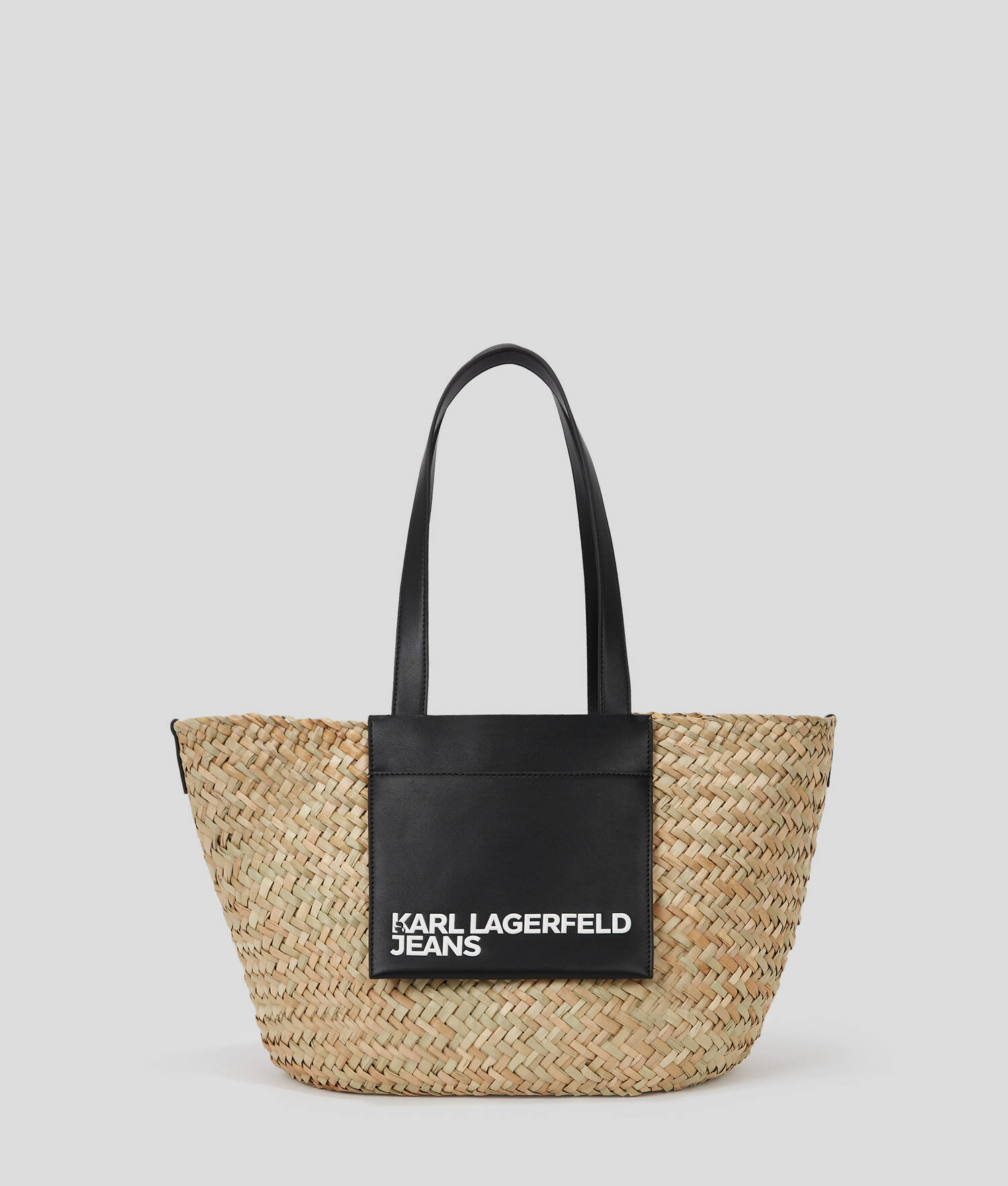 TOTE BAG EN RAPHIA - Naturel/Noir