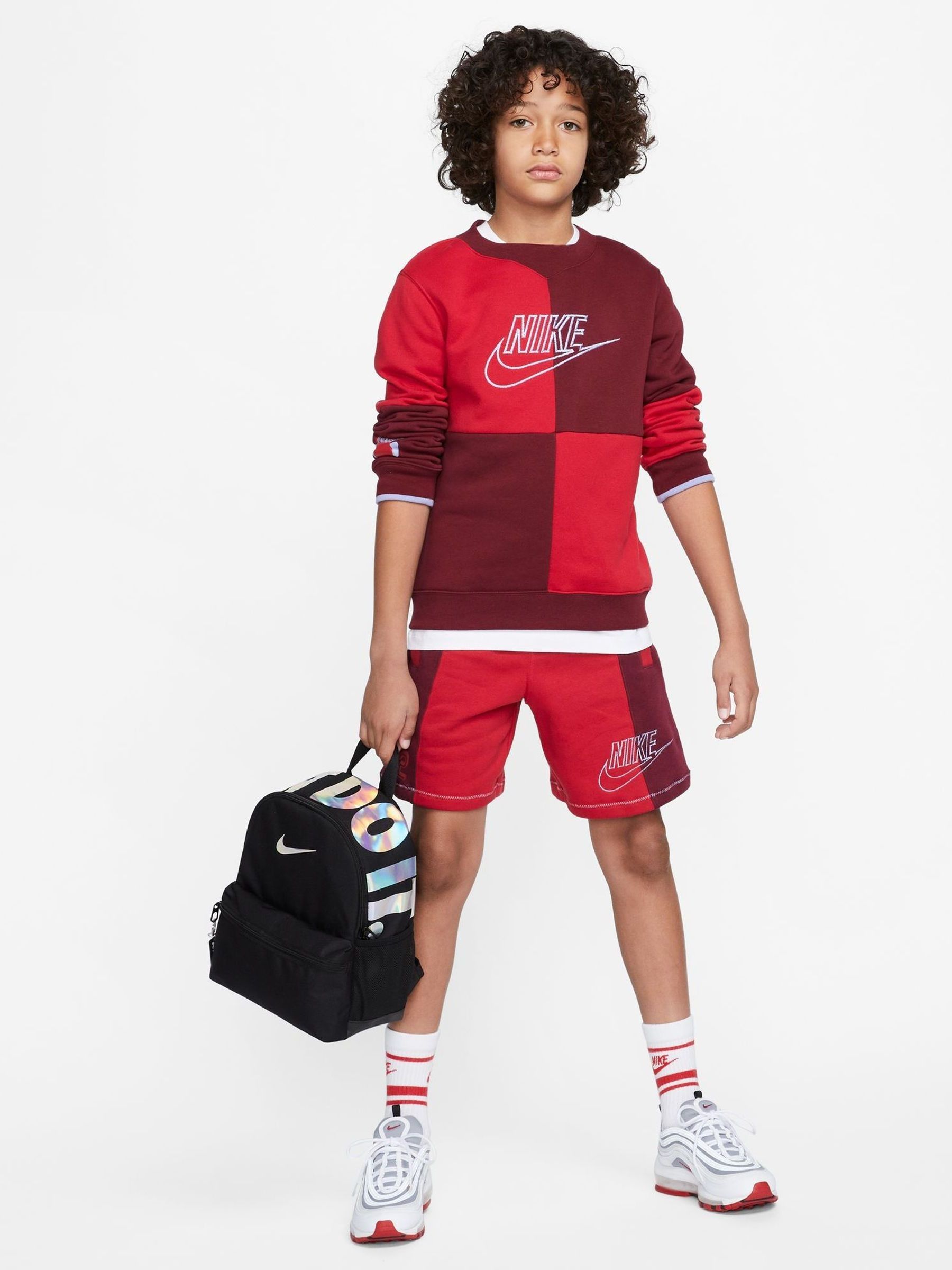 Zwart/chroom - Nike Brasilia JDI minirugzak voor kinderen