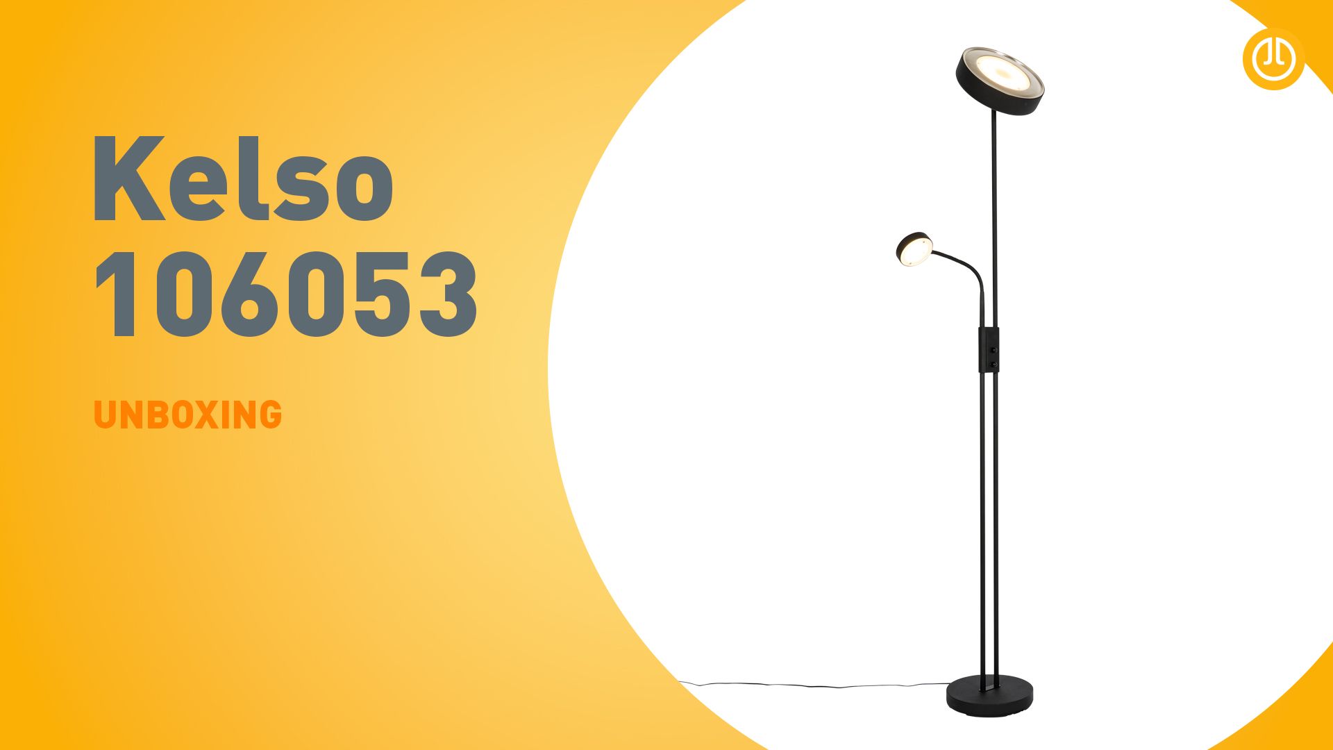 Vloerlamp zwart incl. LED en dimmer met leeslamp - Kelso