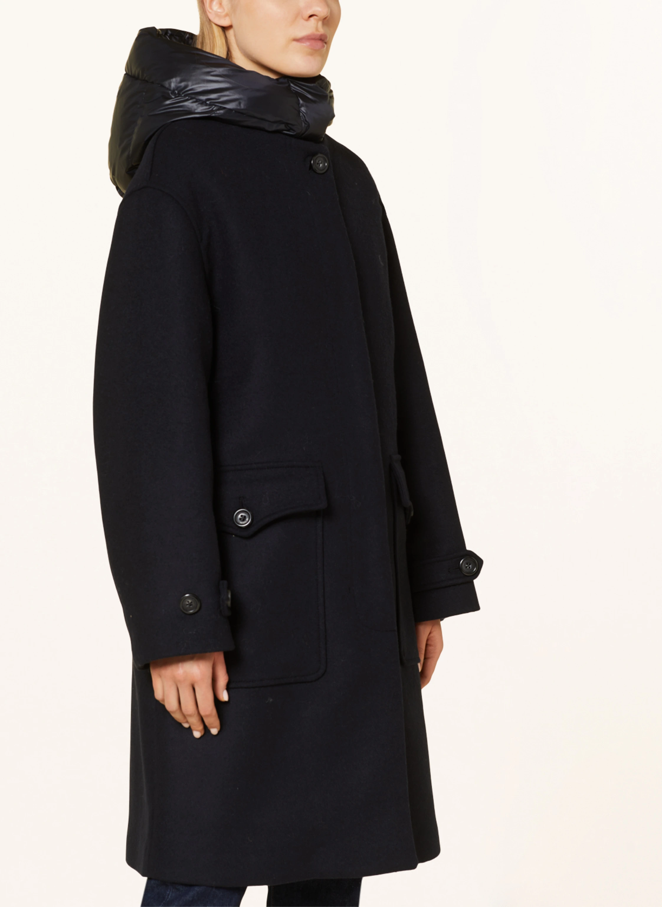 WOOLRICH Mantel mit abnehmbarer Kapuze