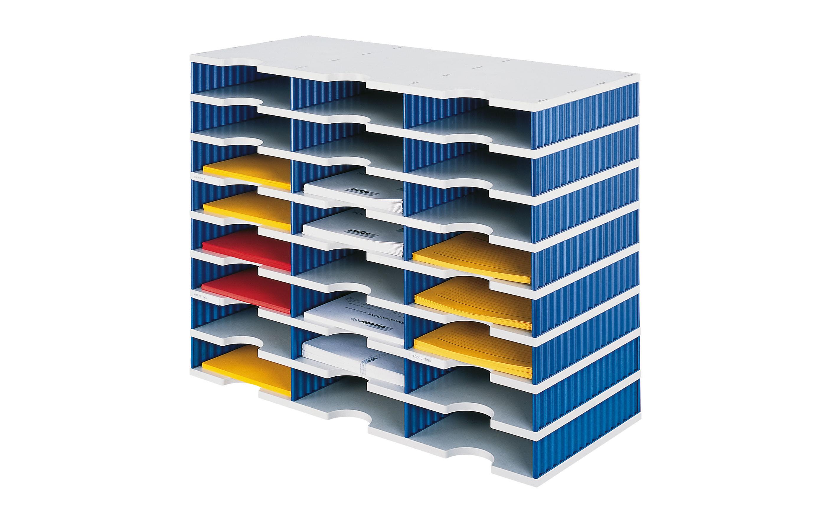 Dokumentenablage styrodoc trio Blau, 24 Fächer<br>Styrodoc Trio