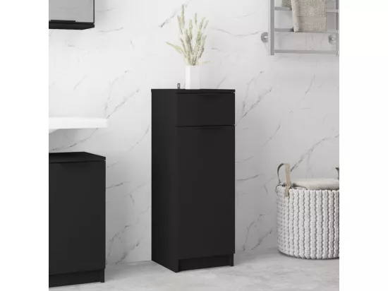 Armoire de salle de bain Noir 32x34x90 cm Bois d'ingénierie