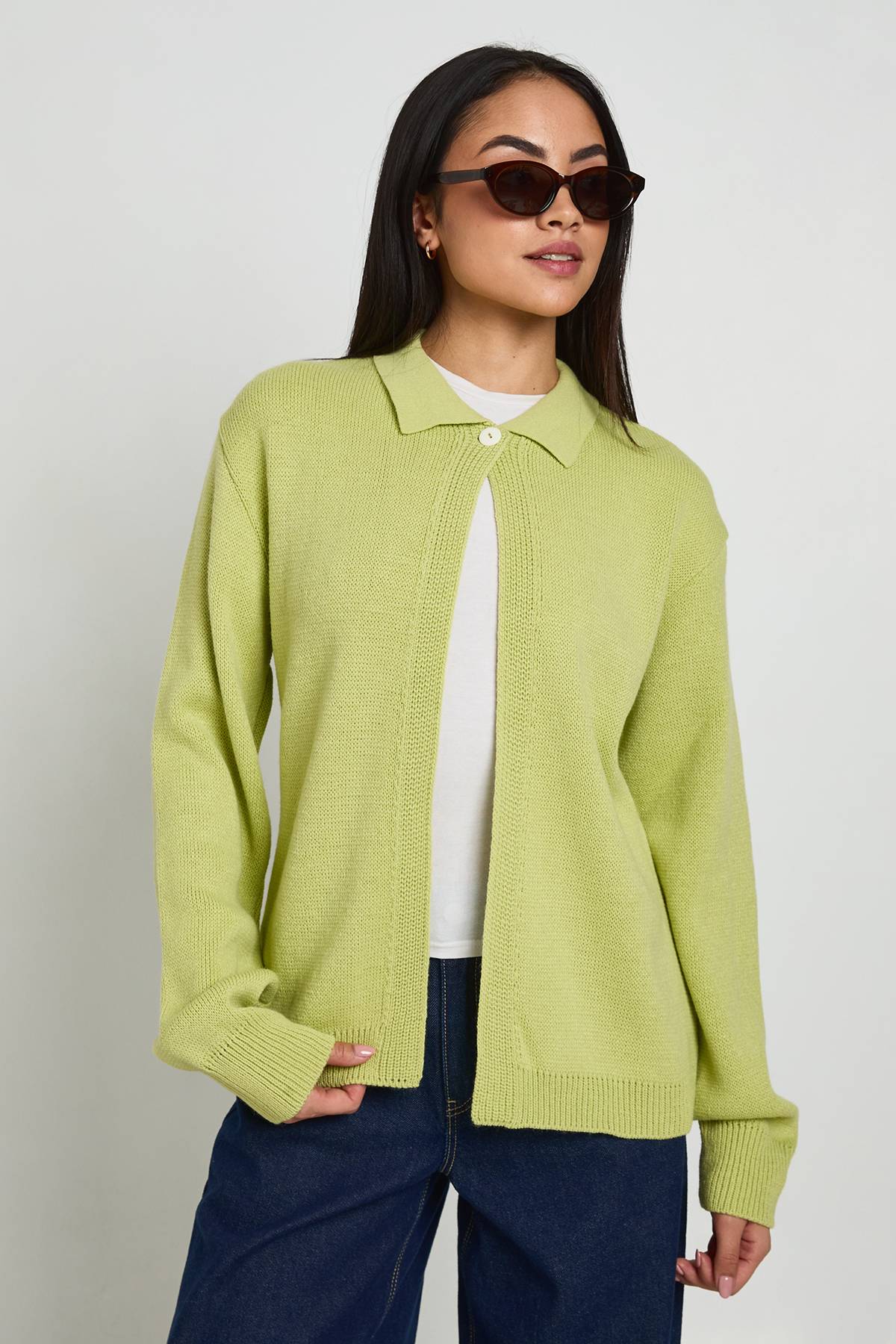 boohoo Cardigan Tricoté À Col
