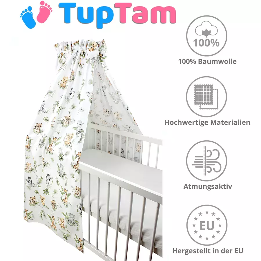 TupTam Babybett Himmel mit Schleifchen braungrün
