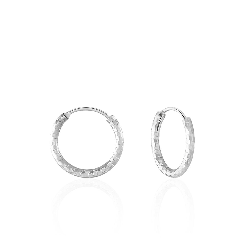 Créoles Argent Blanc Agathe