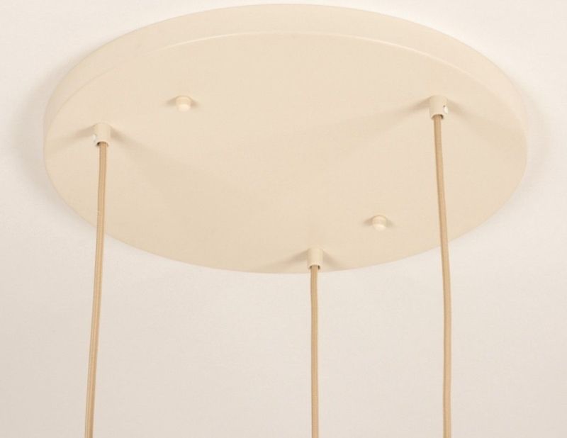 Hanglamp - Beige - Stof - Drie Lampionnen