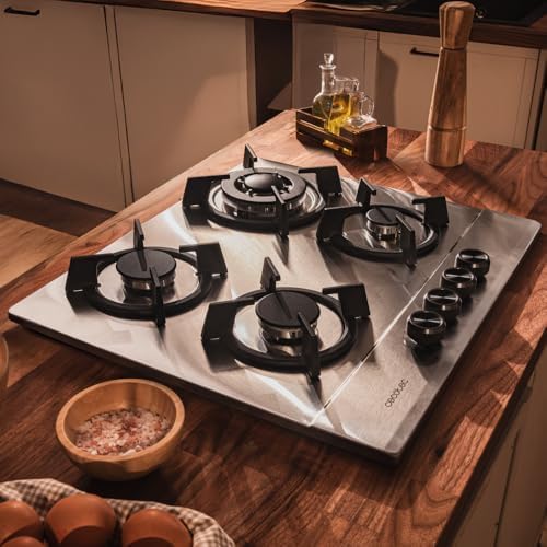 Cecotec Plaque à gaz Bolero Squad G 4200S Glass Black. Plaque à gaz avec 4 feux, finition verre noir, puissance 8000W, grilles individuelles et allumage électrique avec sécurité des vannes. : Cuisine et Maison
