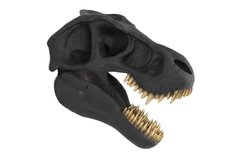 Extravagante Wanddekoration T-REX 40cm schwarz handmade Dinosaurier-Kopf