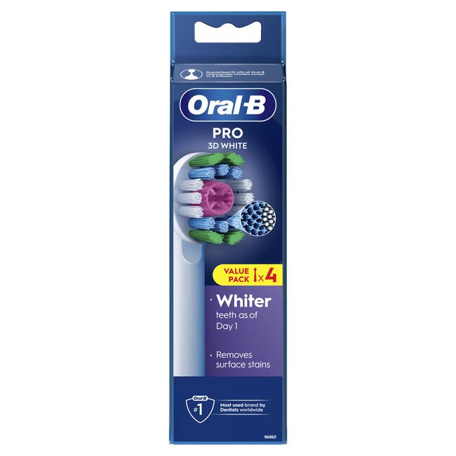 Oral-B 3D White Opzetborstels Wit 4 Stuks