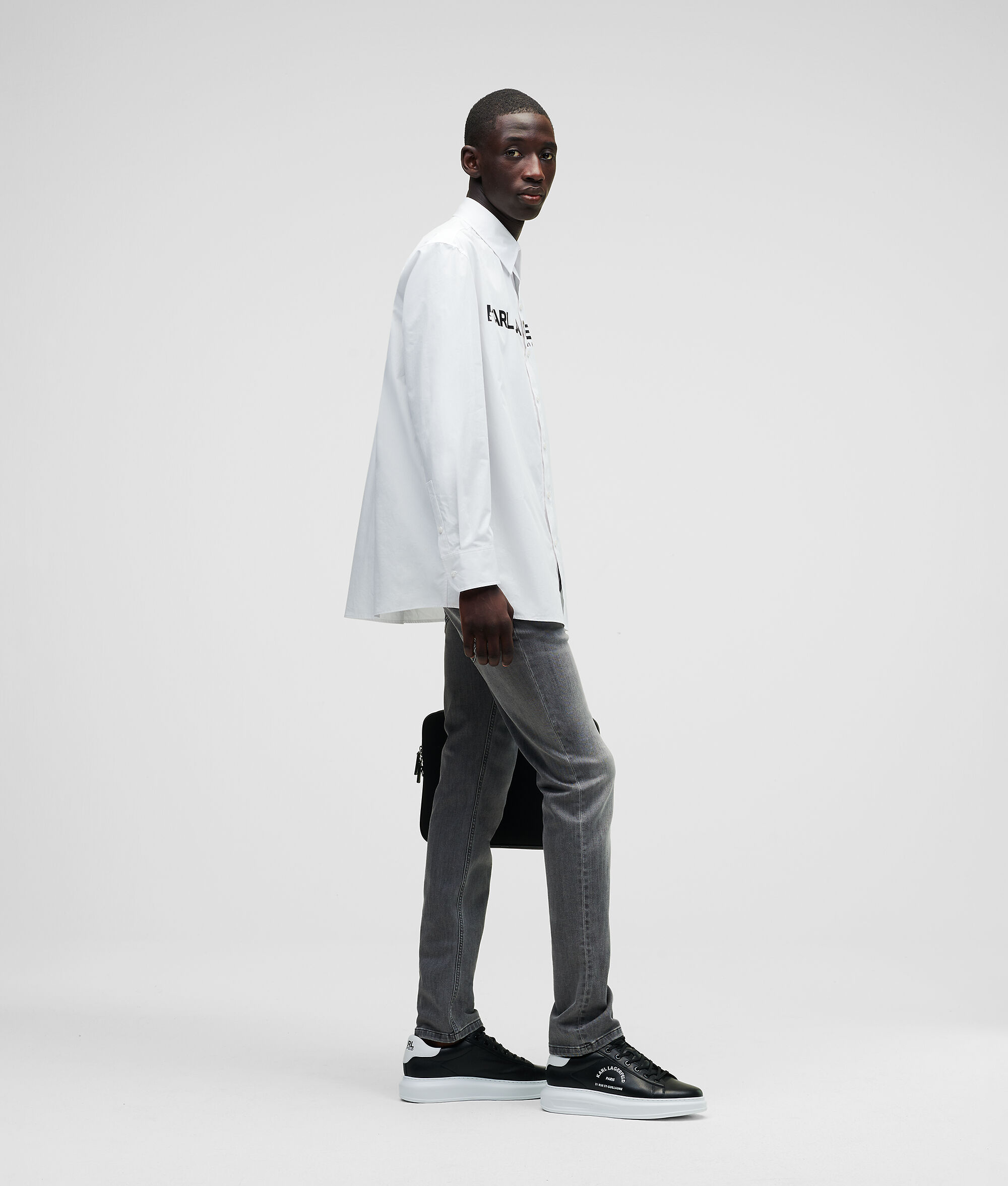 CHEMISE EN POPELINE À LOGO KARL