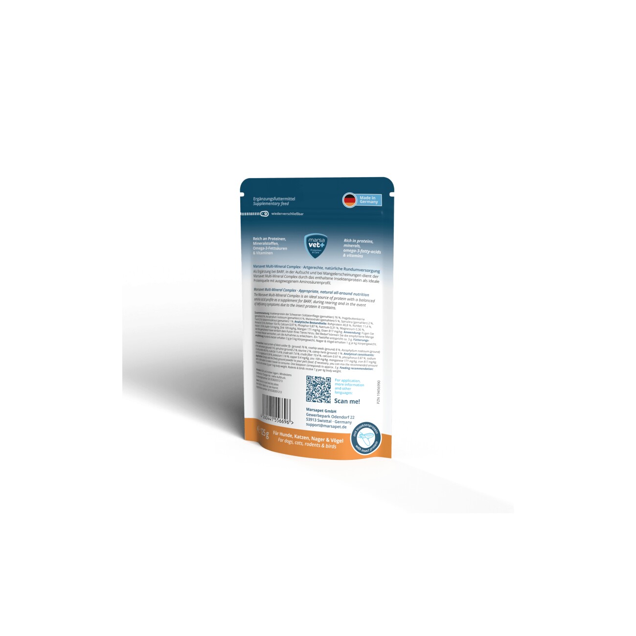 Marsavet Multi-Mineral Complex Pulver für Hunde, Katze und andere Haustiere - 125 g