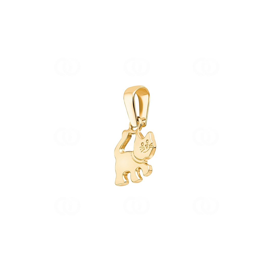 Anhänger 750/18 K Gelbgold Katze