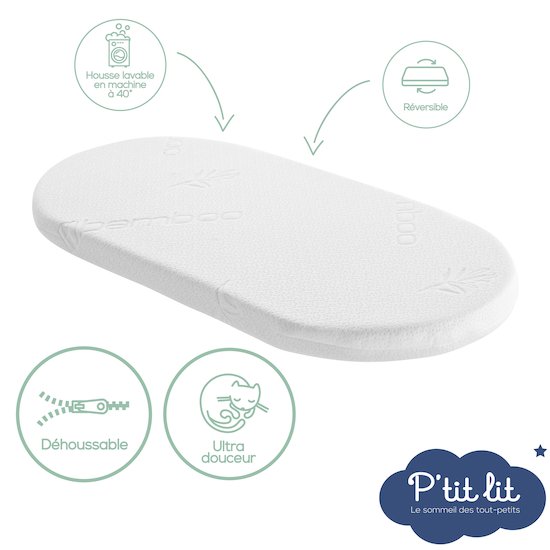 Matelas de couffin bambou   Ecru        de               P'tit lit