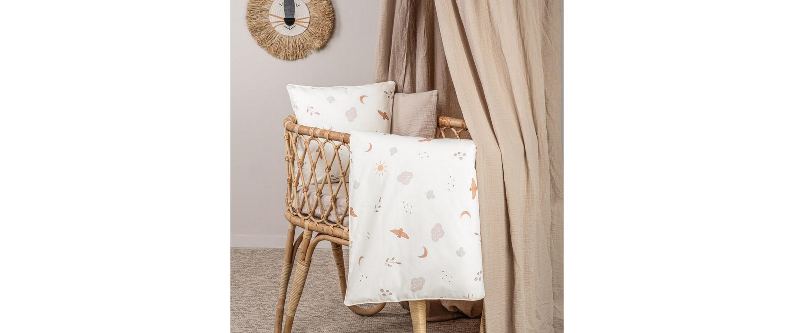 Kinderbettwäsche Organic Night & Day 100 x 135 + 40 x 60 cmBettwäsche-Set mit Tier-Motiven