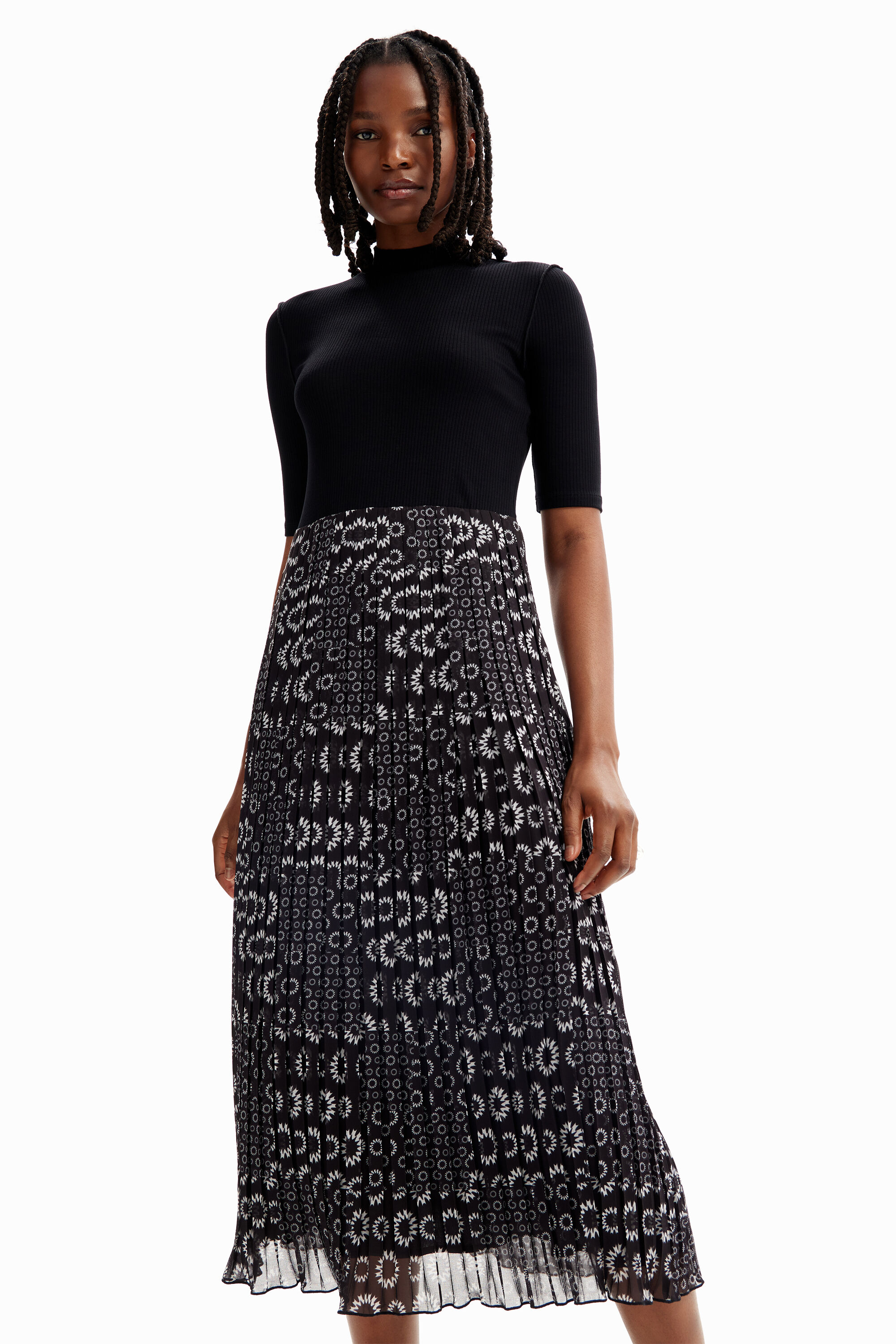 Robe midi combinée