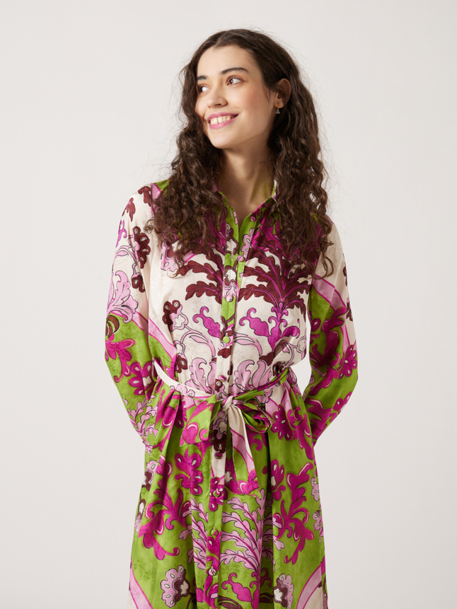Robe chemise ceinturée