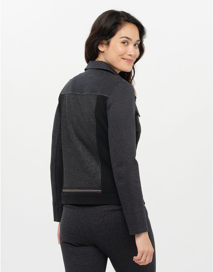 Veste maille grise